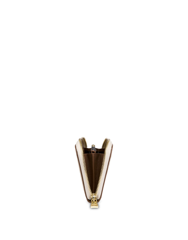 Pollini Portafoglio Zip Around Heritage Logo Classic Avorio/marrone Italia