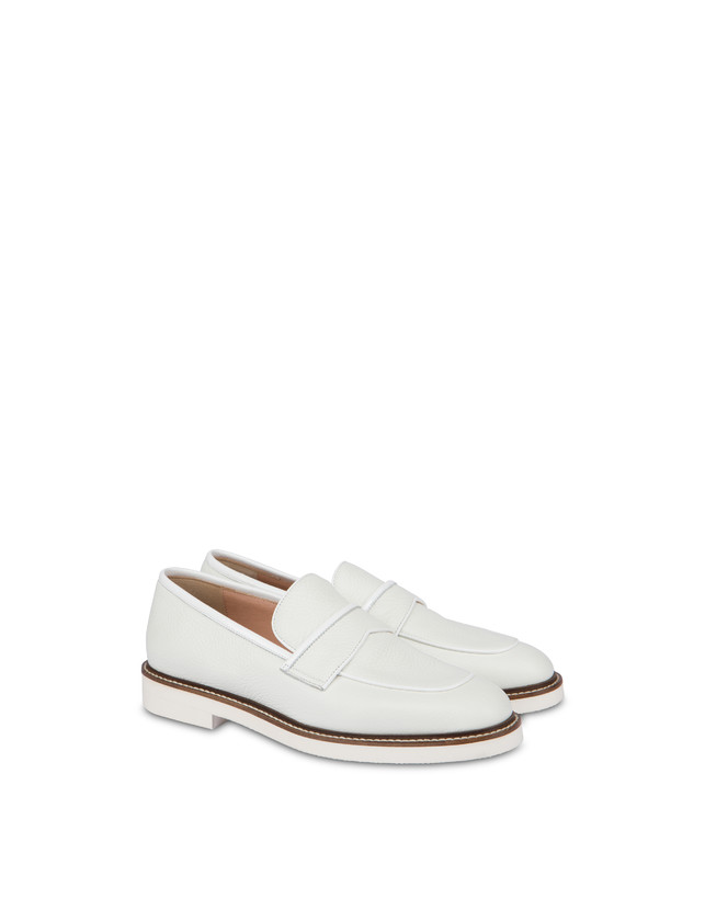 Pollini Mocassini In Vitello Mannish Bianco/bianco Sottocosto