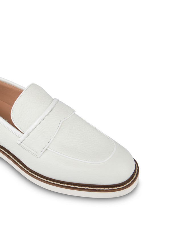 Pollini Mocassini In Vitello Mannish Bianco/bianco Sottocosto