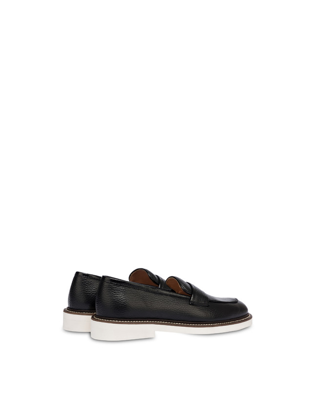Pollini Mocassini In Vitello Mannish Nero/nero Outlet