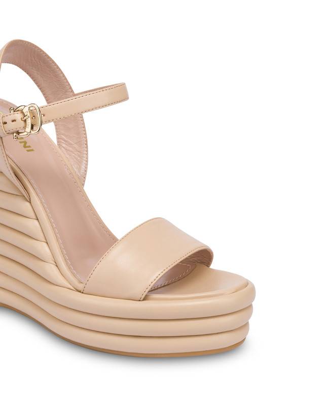 Pollini Sandali Con Zeppa In Nappa Up Sabbia Sconto