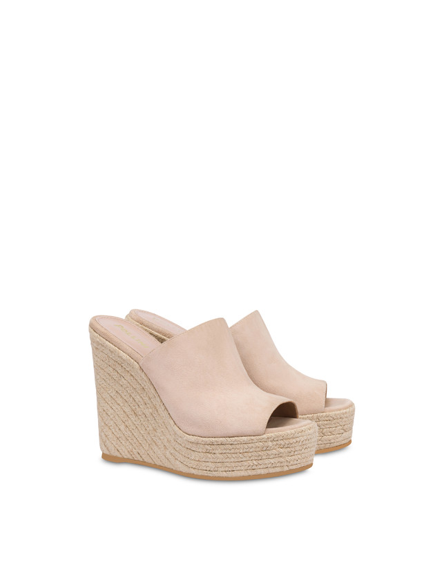 Pollini Mules Con Zeppa In Camoscio Playa Sabbia Online