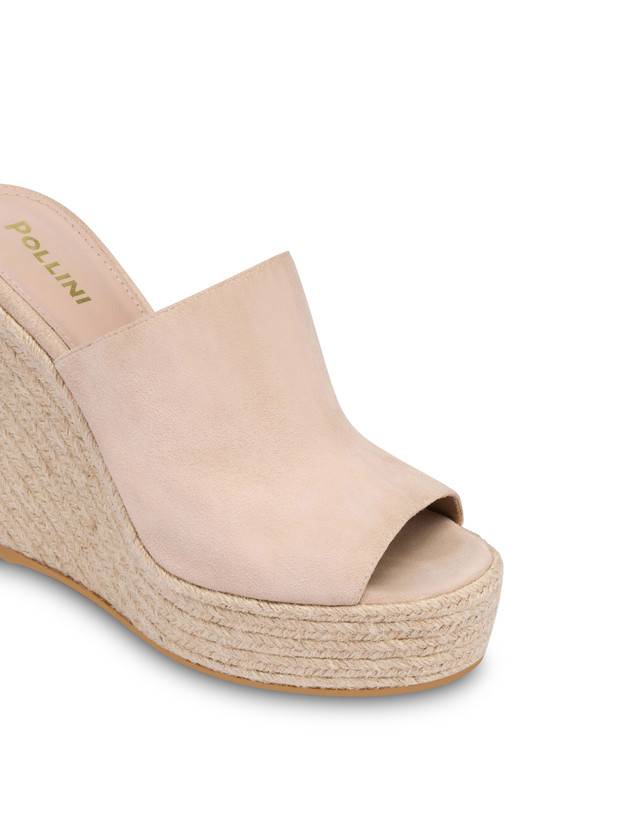 Pollini Mules Con Zeppa In Camoscio Playa Sabbia Online