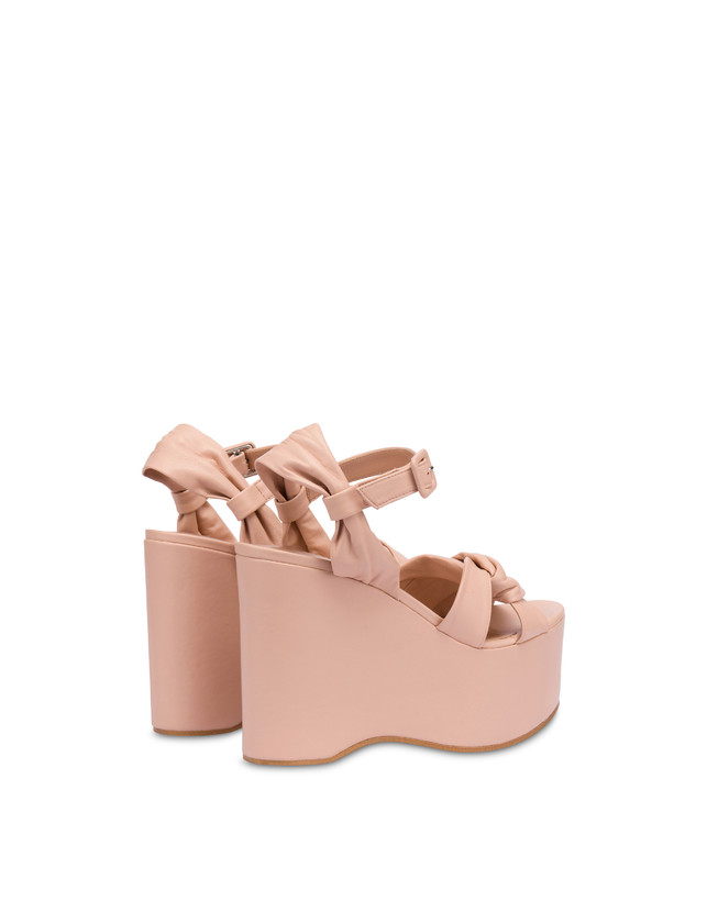 Pollini Sandali Con Zeppa In Nappa Oasis Nude Outlet