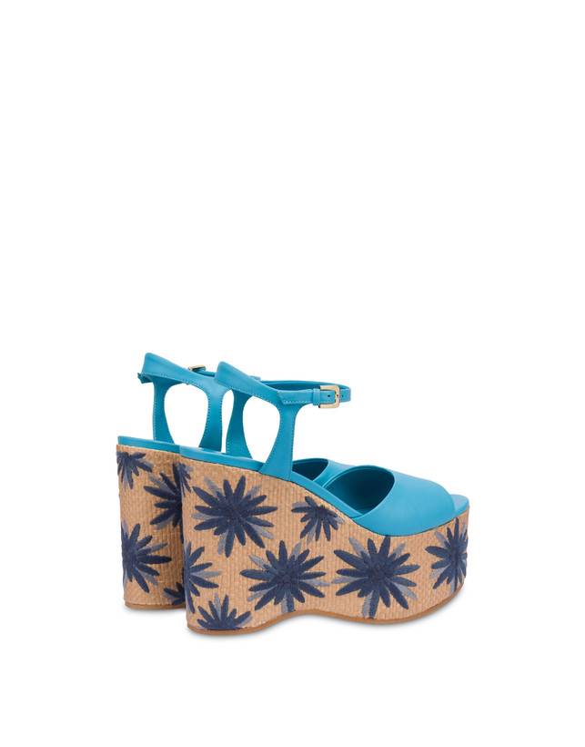 Pollini Sandali Con Zeppa Ricamata Desert Rose Pool/naturale In Vendita