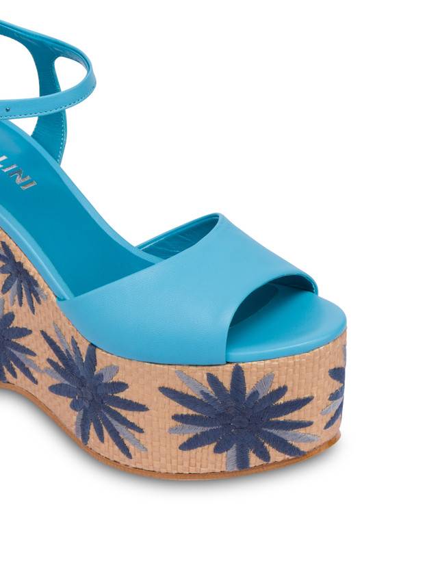 Pollini Sandali Con Zeppa Ricamata Desert Rose Pool/naturale In Vendita