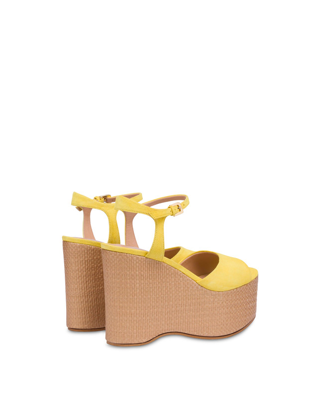 Pollini Sandali In Nappa Con Zeppa Capri Sun/naturale Offerte