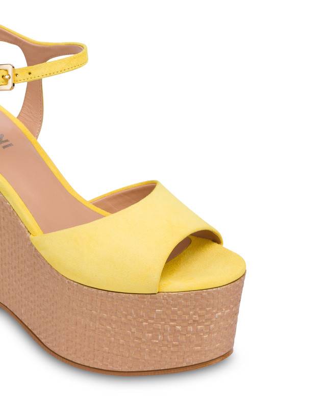 Pollini Sandali In Nappa Con Zeppa Capri Sun/naturale Offerte