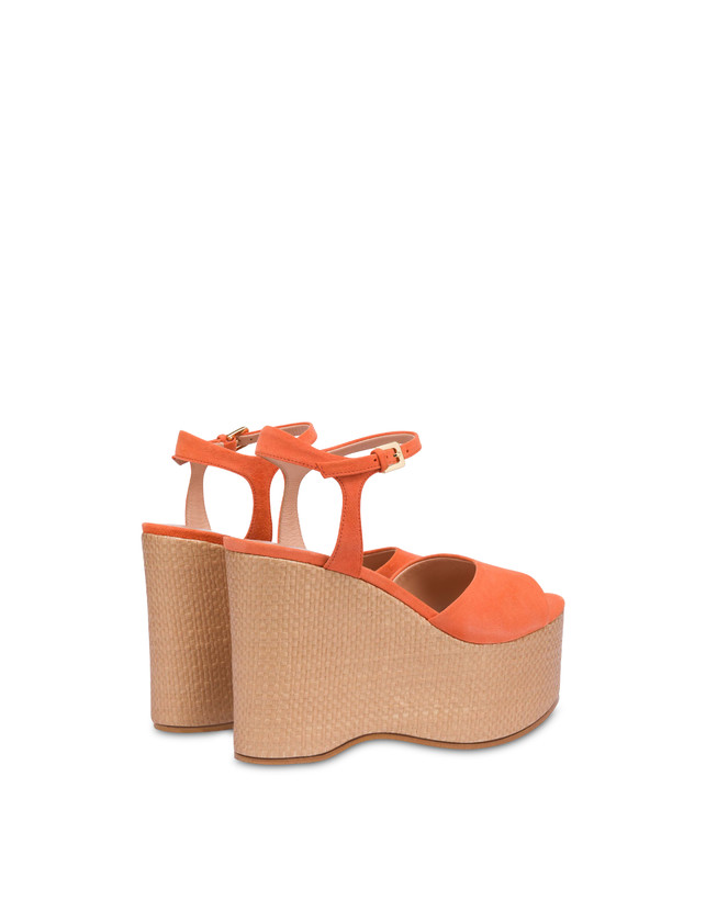 Pollini Sandali In Nappa Con Zeppa Capri Coral/naturale Hotsell