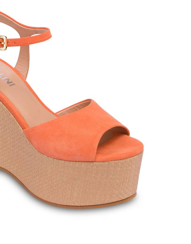 Pollini Sandali In Nappa Con Zeppa Capri Coral/naturale Hotsell
