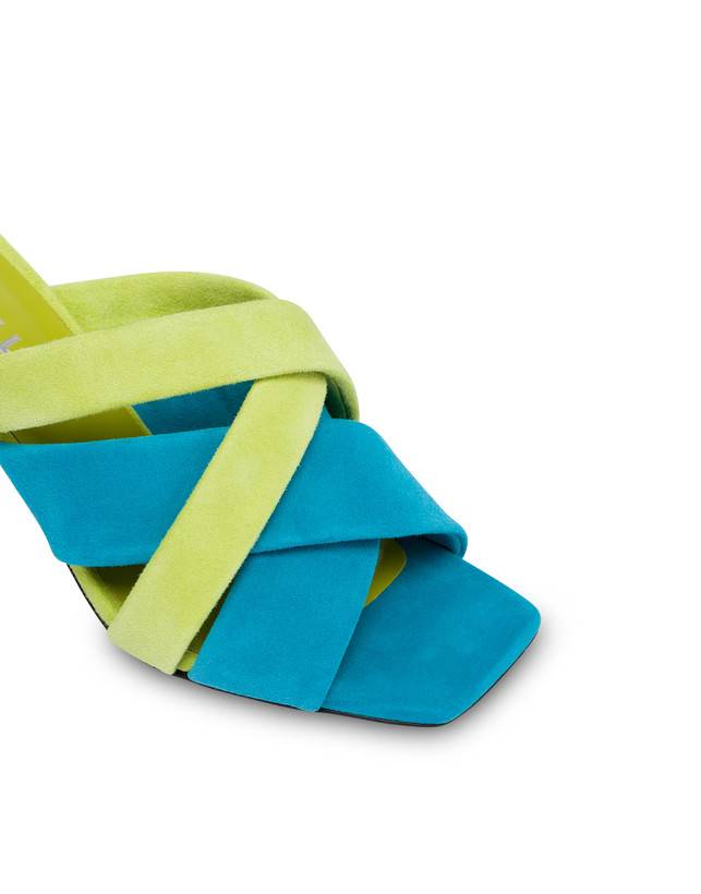 Pollini Mules In Camoscio Colour Explosion Pool/apple/iris Moda