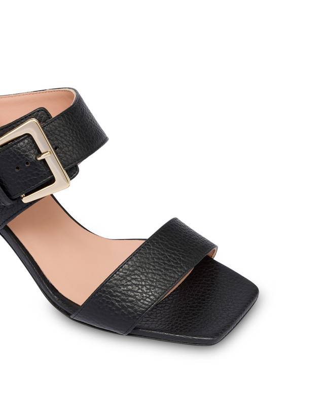Pollini Sandali In Vitello Bottalato Con Fibbia Ethos Nero Italia