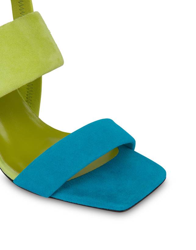 Pollini Sandali In Camoscio Color Explosion Pool/apple/iris In Linea