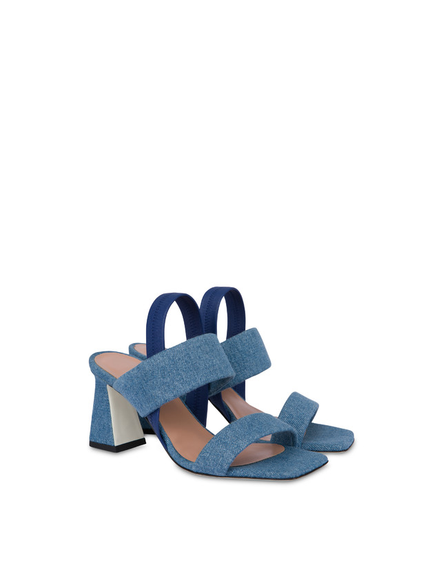 Pollini Sandali In Tessuto Denim Denim Nuovo