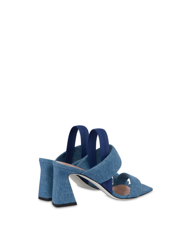 Pollini Sandali In Tessuto Denim Denim Nuovo