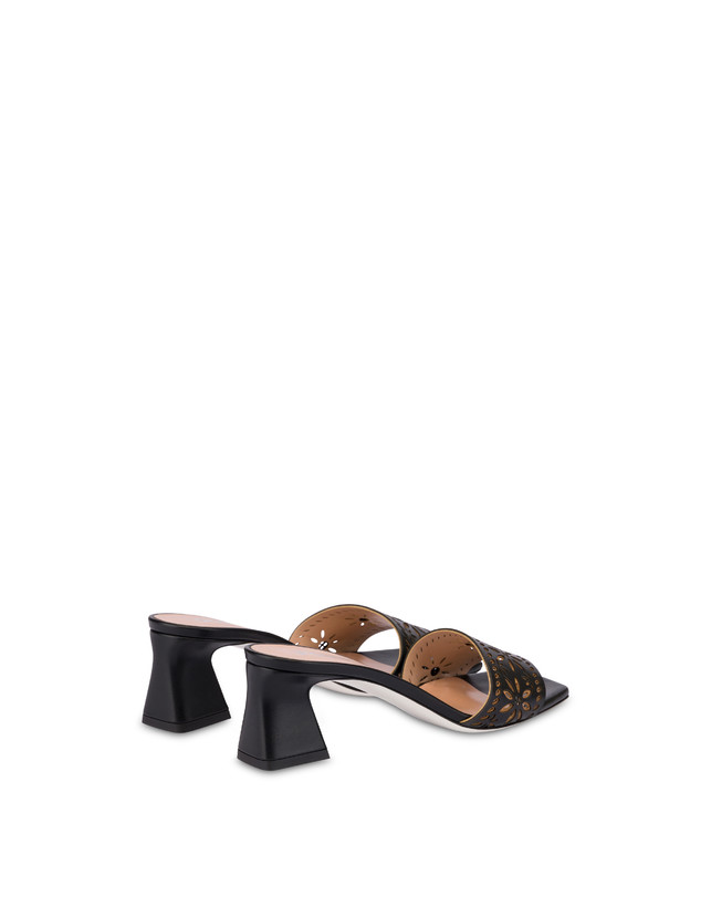 Pollini Sandali In Vitello Laserato Desert Rose Nero Offerta per la Festa della Mamma