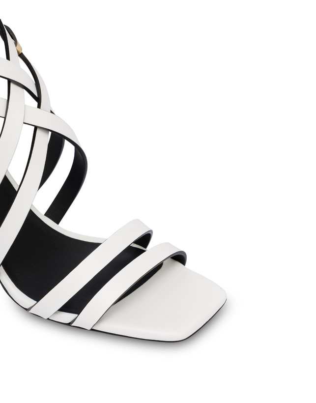 Pollini Sandali In Vitello E Nappa Laminata Incontri Bianco/oro Shopping Online