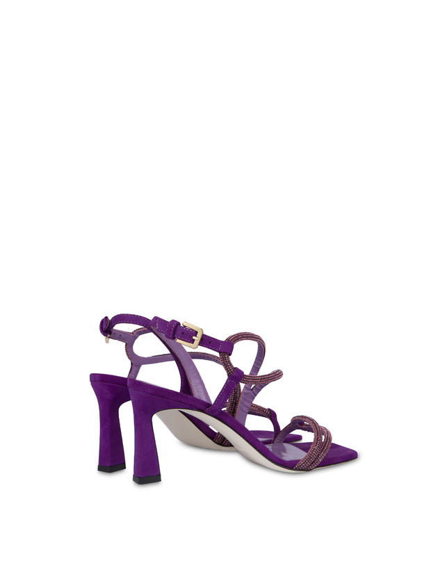 Pollini Sandali In Camoscio Con Strass Bling Bling Iris Prezzo Ridotto