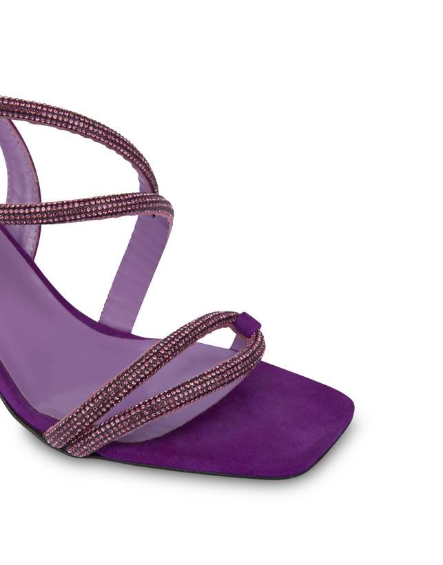 Pollini Sandali In Camoscio Con Strass Bling Bling Iris Prezzo Ridotto