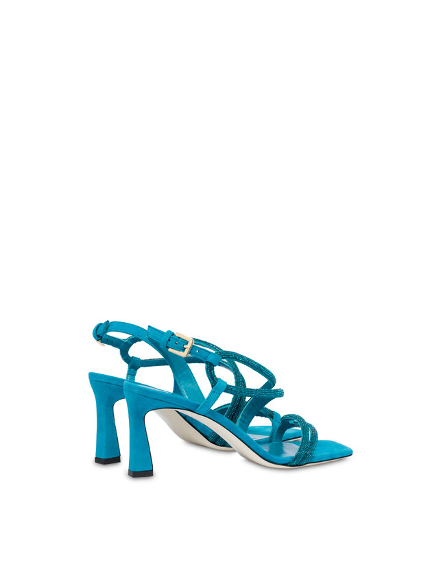 Pollini Sandali In Camoscio Con Strass Bling Bling Pool Sottocosto