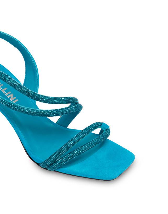 Pollini Sandali In Camoscio Con Strass Bling Bling Pool Sottocosto