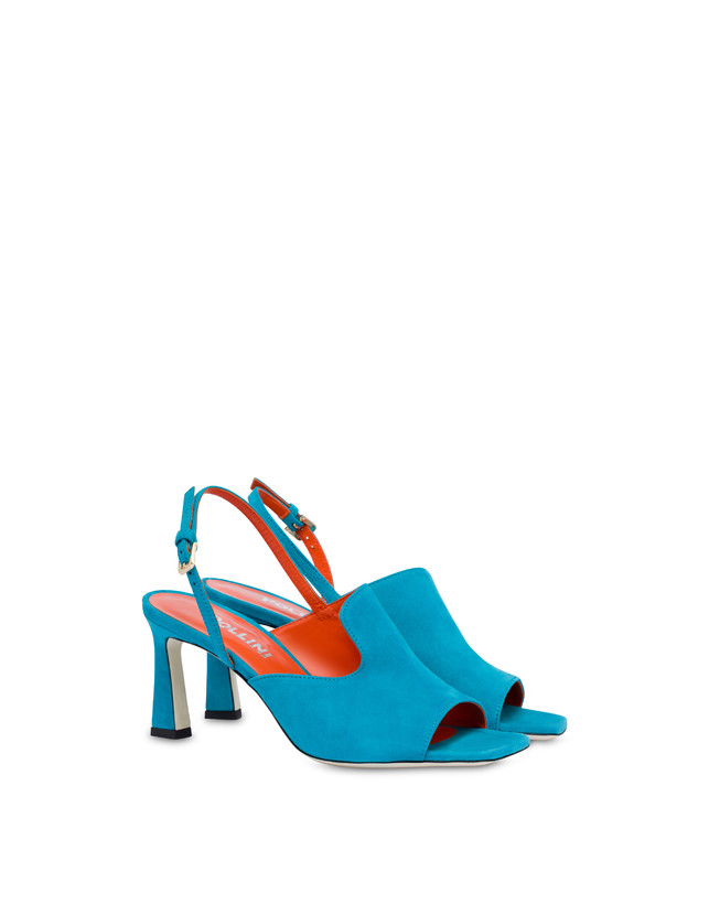 Pollini Mules Slingback In Camoscio Wave Pool Presa