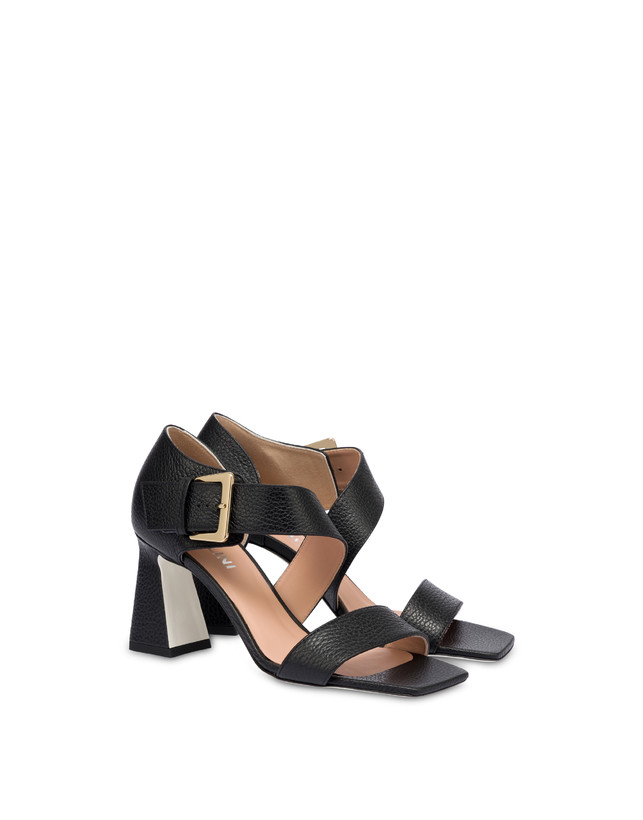 Pollini Sandali In Vitello Con Fibbia Ethos Nero Outlet
