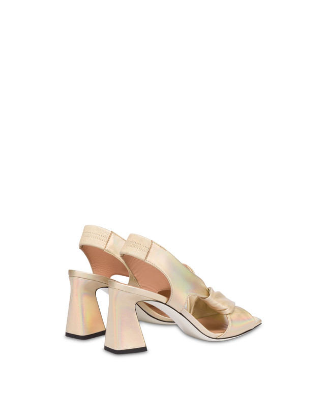 Pollini Sandali In Nappa Iridescente Oasis Sabbia Vendita Economica