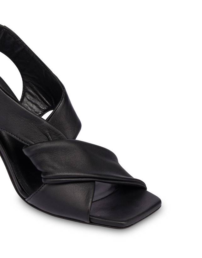 Pollini Sandali In Nappa Oasis Nero Saldi Di Fabbrica