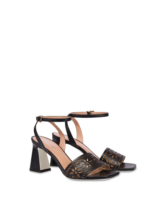 Pollini Sandali In Vitello Con Intagli Desert Rose Nero ACQUISTA ORA
