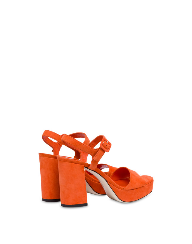 Pollini Sandali Con Plateau In Camoscio Seventy Coral Moda