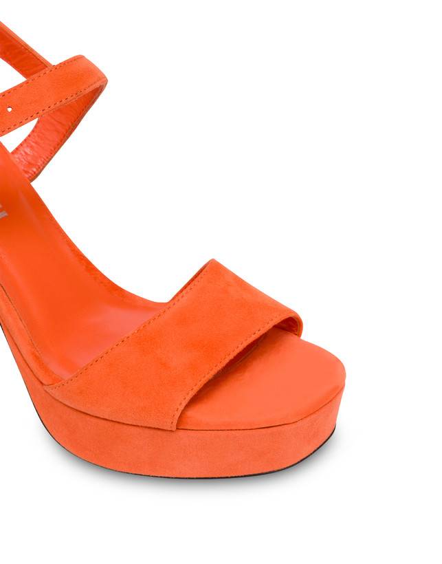Pollini Sandali Con Plateau In Camoscio Seventy Coral Moda
