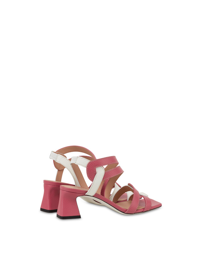 Pollini Sandali In Vitello Bicolore Interlock Peonia/bianco 2025