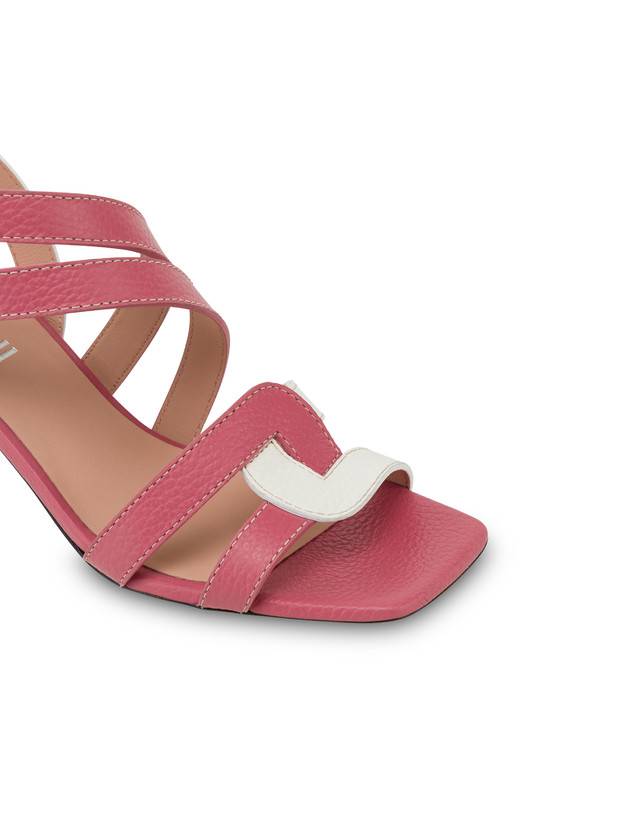 Pollini Sandali In Vitello Bicolore Interlock Peonia/bianco 2025
