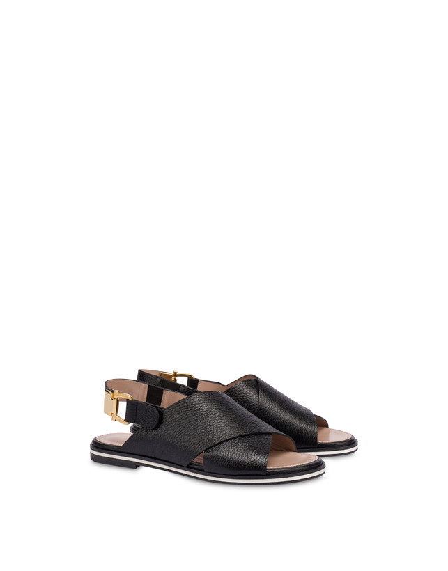Pollini Sandali Flatform In Vitello Synthesis Nero 2025