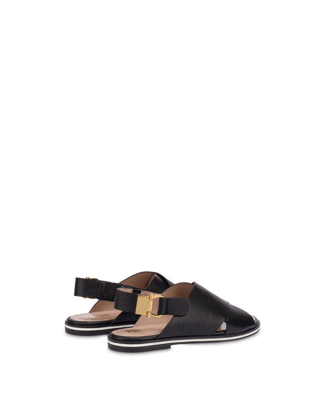 Pollini Sandali Flatform In Vitello Synthesis Nero 2025