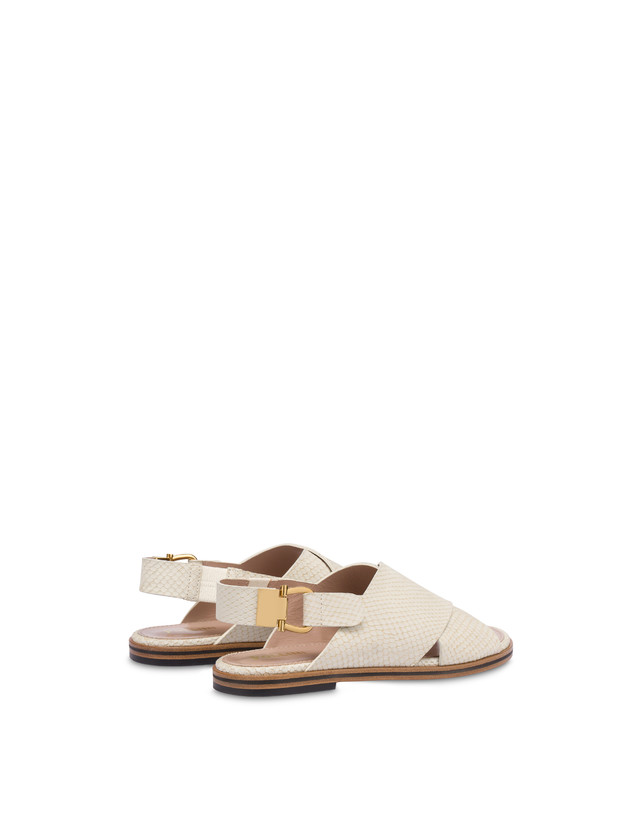 Pollini Sandali Flatform In Nabuk Synthesis Gesso In Linea