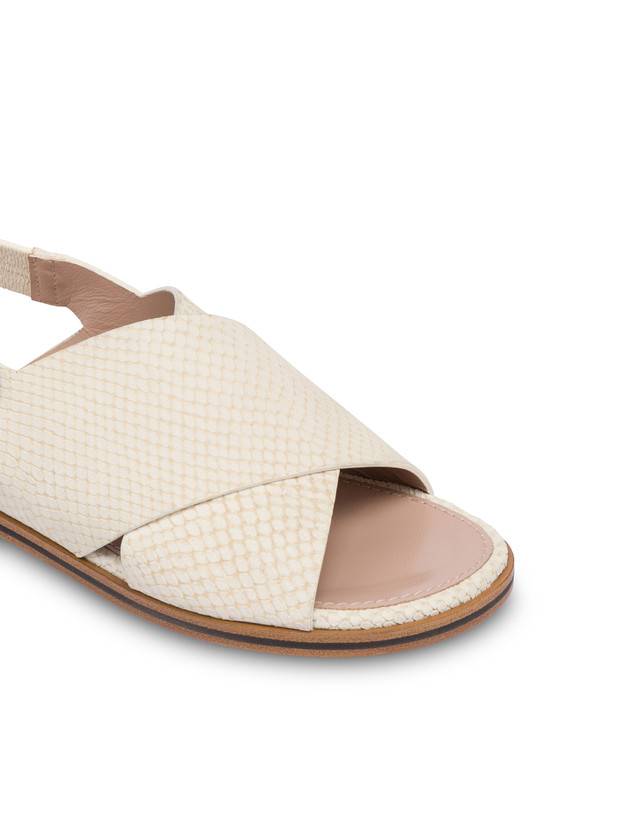 Pollini Sandali Flatform In Nabuk Synthesis Gesso In Linea