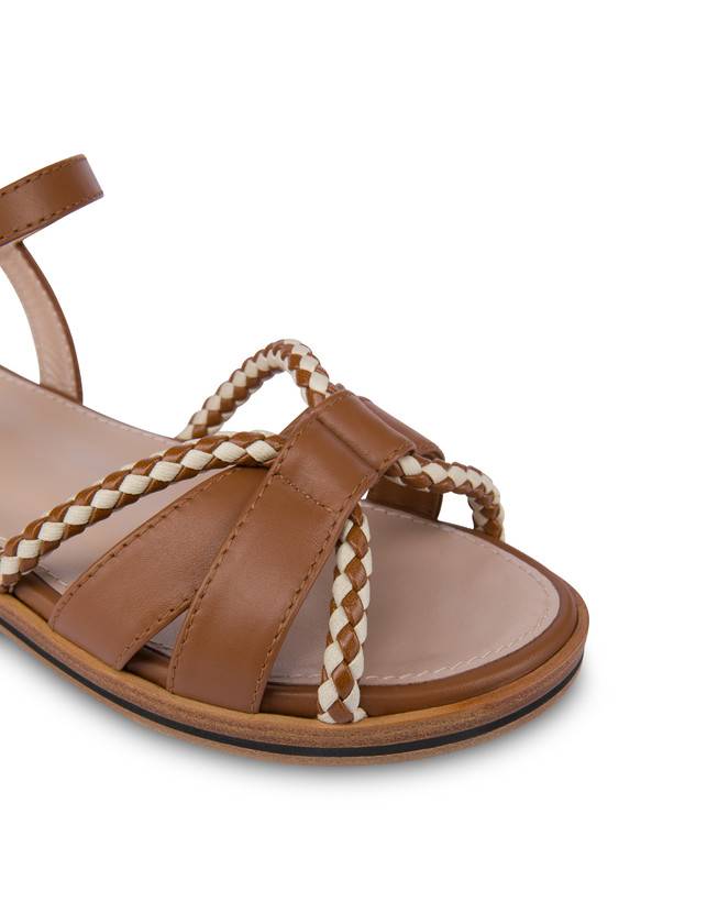 Pollini Sandali Flat In Vitello Interlude Toffee Qualità