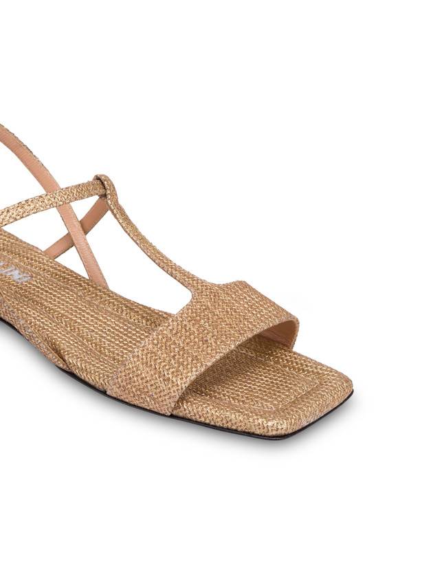 Pollini Sandali Flat In Vitello Stampa Pitone Between The Lines Wood-oro Soddisfazione Garantita