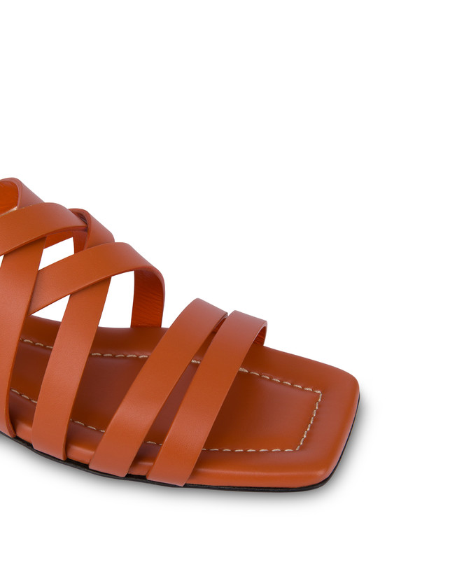 Pollini Sandali Flat Incontri Wood/rame Qualità Garantita