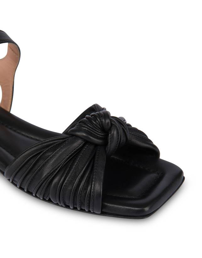 Pollini Sandali Flat In Nappa Sailor Knot Nero Fino Al -60%