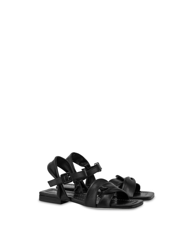 Pollini Sandali Flat In Nappa Oasis Nero Affare Del Giorno