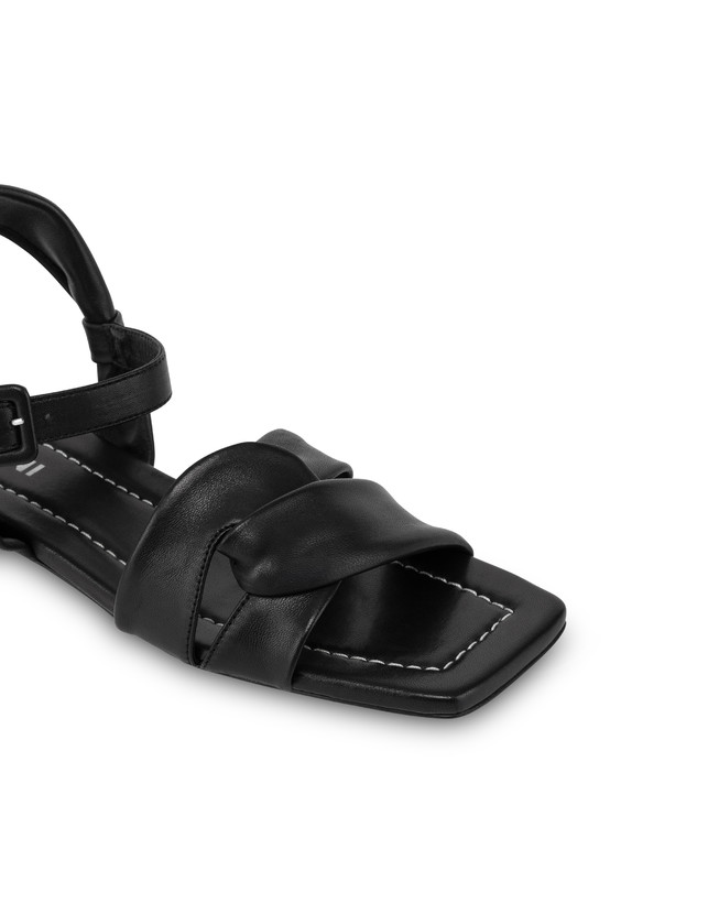 Pollini Sandali Flat In Nappa Oasis Nero Affare Del Giorno