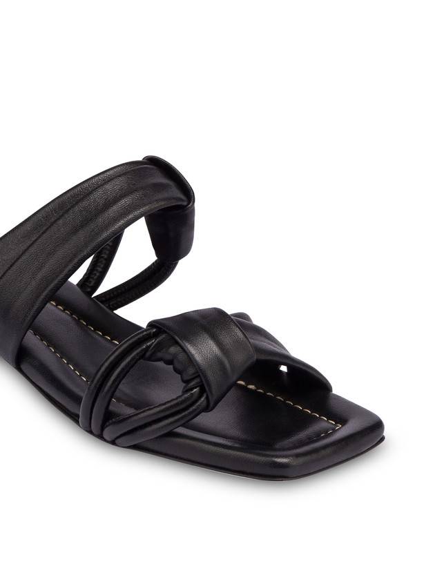 Pollini Sandali Flat In Nappa Lady Tie Nero Sottocosto