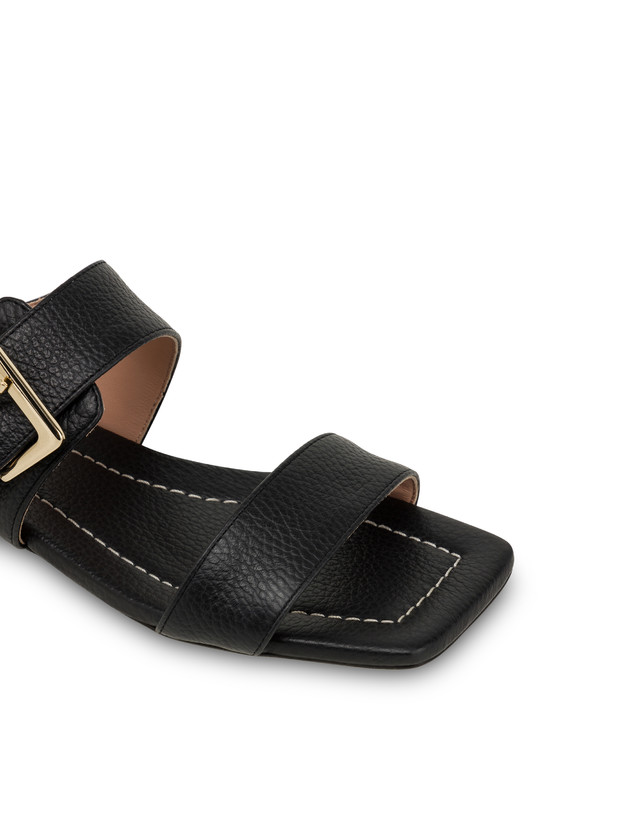 Pollini Sandali Flat In Vitello Bottalato Ethos Nero Convenienza
