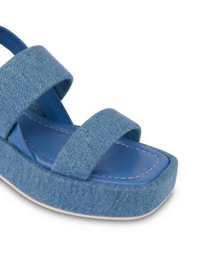 Pollini Sandali Flatform In Tessuto Denim Denim Presa