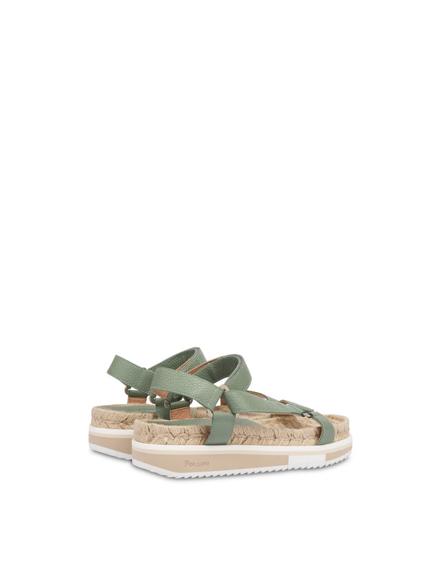 Pollini Sandali Fussbett In Vitello Flower Garden Sage Economico