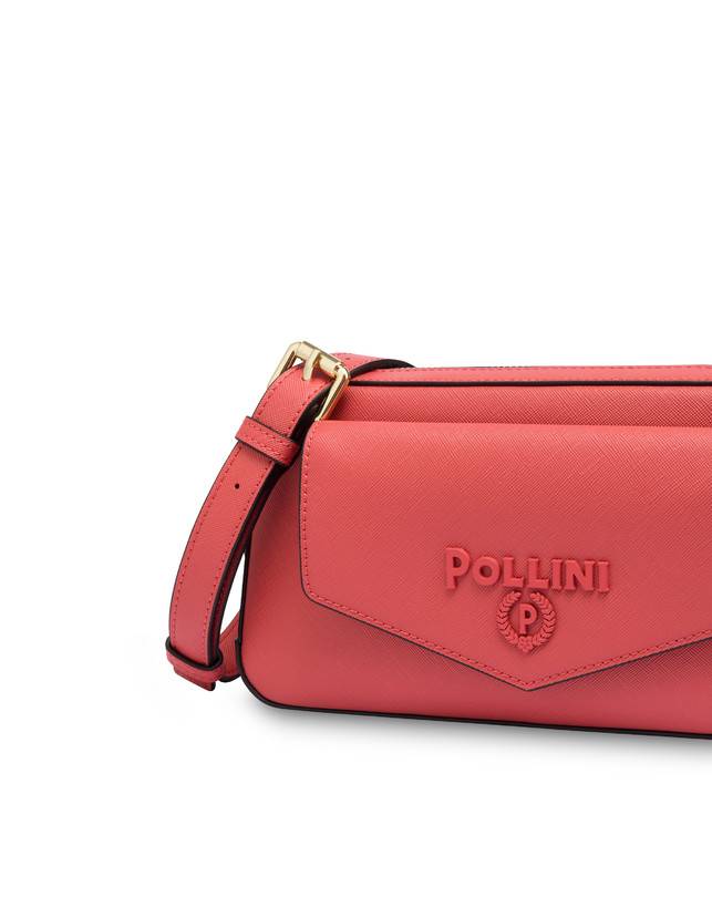 Pollini Borsa A Tracolla Con Maxi Lettering Safari Arancio Online