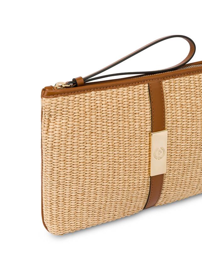 Pollini Pochette In Paglia Essence Sabbia In Vendita